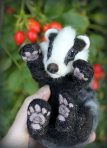 Needle felted badger (17)